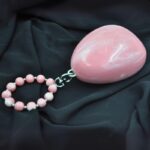 Elegant Pink Egg-Shaped Resin Clutch with Detachable Beaded Wrist Handle & Chain Strap