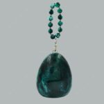 Elegant Green Egg-Shaped Resin Clutch with Detachable Beaded Wrist Handle & Chain Strap