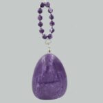 Elegant Purple Egg-Shaped Resin Clutch with Detachable Beaded Wrist Handle & Chain Strap