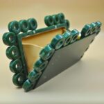 Stylish Resin Green Ring Clutch with Marble-Like Finish, Adorned with 24 Exquisite Rings