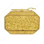 Back View of Gold Metal Purse showcasing crumpled texture back