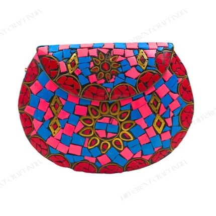 Mosaic Bag - Colorful Handcrafted Bag with Intricate Geometric and Floral Mosaic Patterns