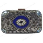 Evil Eye Mosaic Clutch - Rectangular Evening Bag with Intricate Mosaic Tile Design