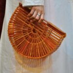 Stunning Gold Ark Bag with Glittered Resin Strips and Unique Open-Top Design