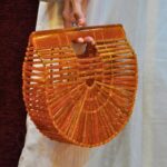 Stunning Gold Ark Bag with Glittered Resin Strips and Unique Open-Top Design