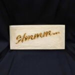 Resin Personalised Clutch with Custom Engraved Text and a Stunning Gold Glitter Inlay