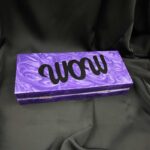 Resin Personalized Custom Clutch Purse with Engraved Text Inlaid with Premium Color