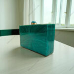 Emerald Green Gemstone Clutch Bag Fully Covered in 100% Natural Malachite Stone - Image 2