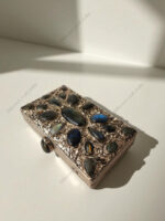 Natural Labradorite Gemstone Evening Clutch Purse with Stones on a Silver-Tone Frame - Image 5
