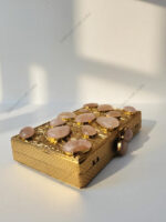 Natural White Quartz Gemstone Party Handbag with Hand-Set Stone Detailing - Image 4