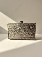 Natural Labradorite Gemstone Evening Clutch Purse with Stones on a Silver-Tone Frame - Image 6